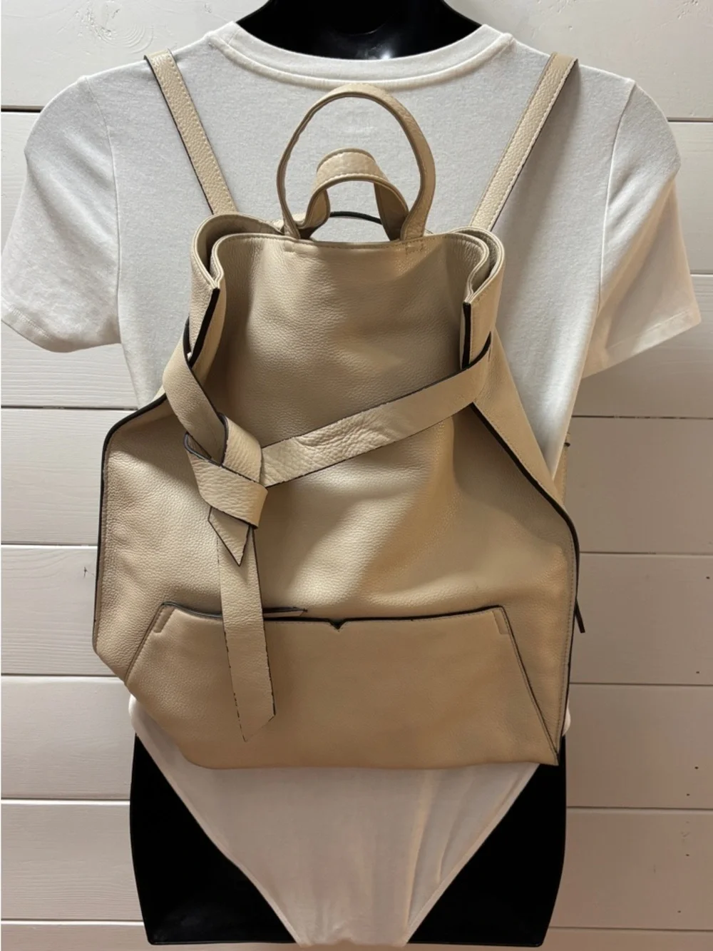 PHILO Beige Convertible Backpack - Picture 4 of 16